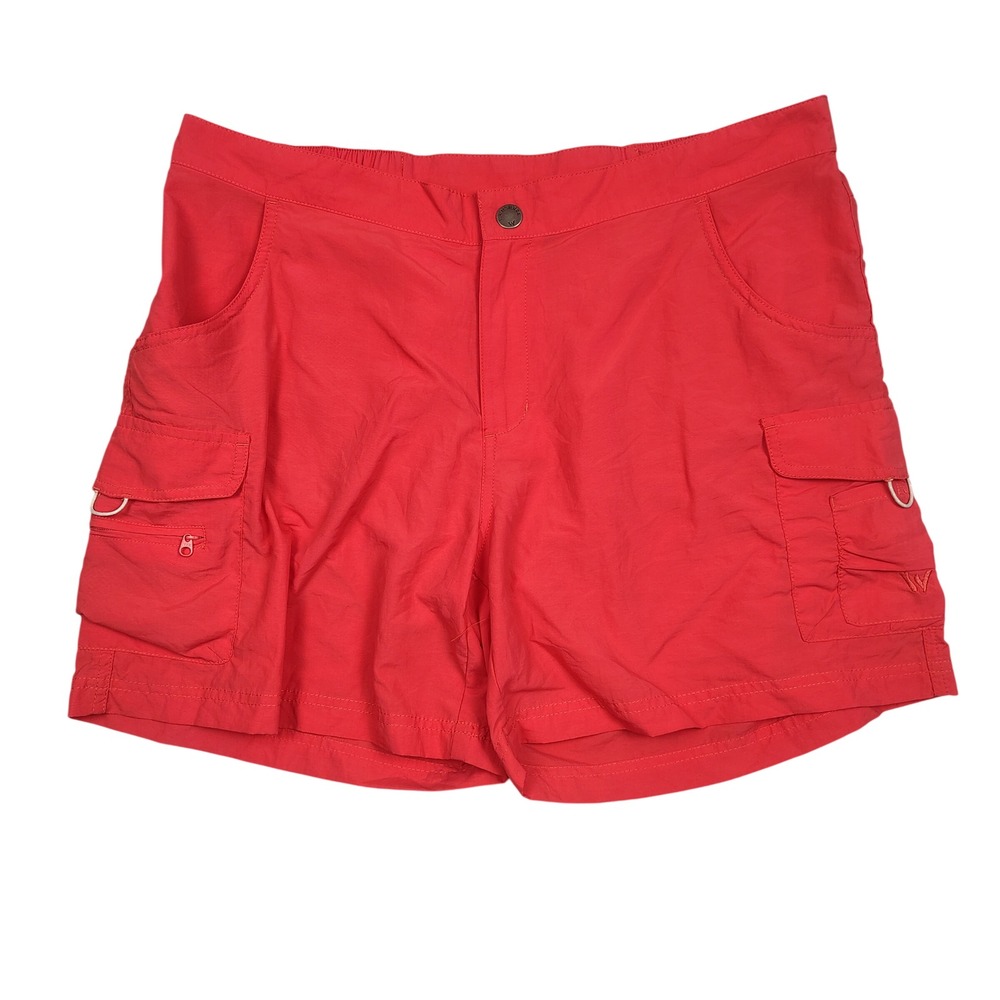 White Sierra Cargo Shorts Womens XL Red Hiking Outdoor Solid‎ Nylon